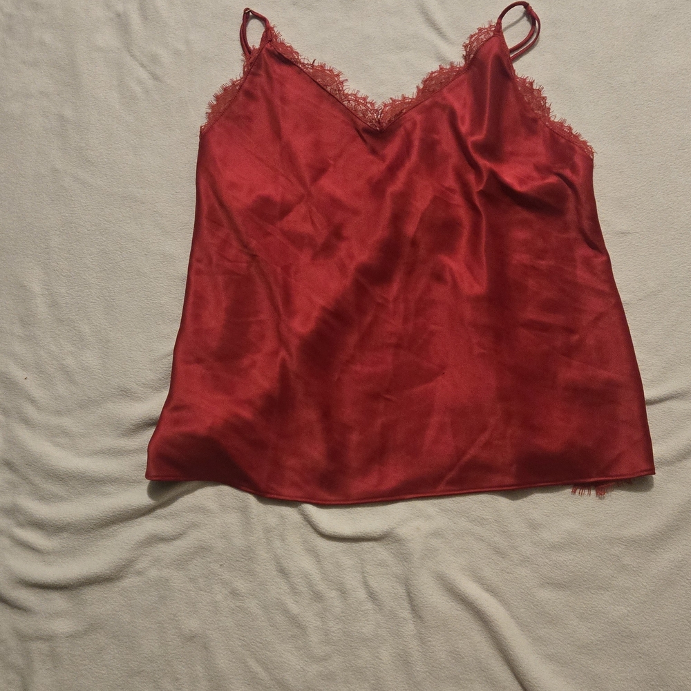 Victoria's Secret Red Satin Lace Camisole